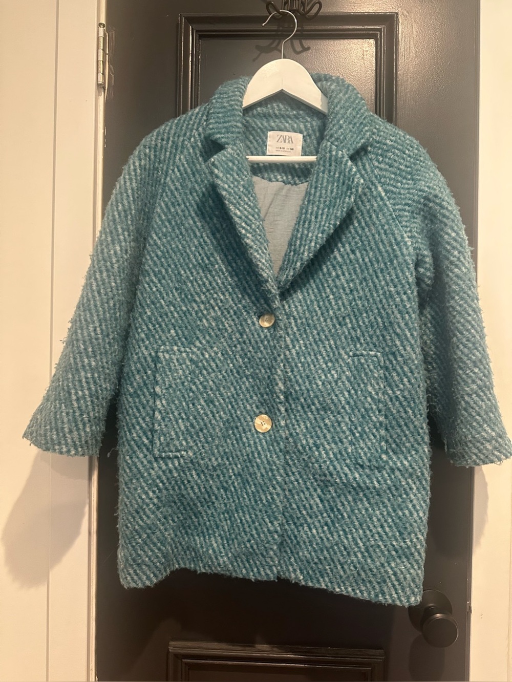 ZARA Kids Teal wool Coat -